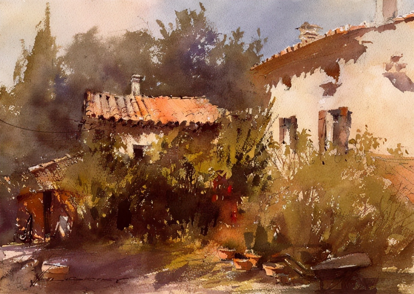 弗拉迪斯拉夫!印象水彩/美国当代艺术家弗拉迪斯拉夫水彩作品