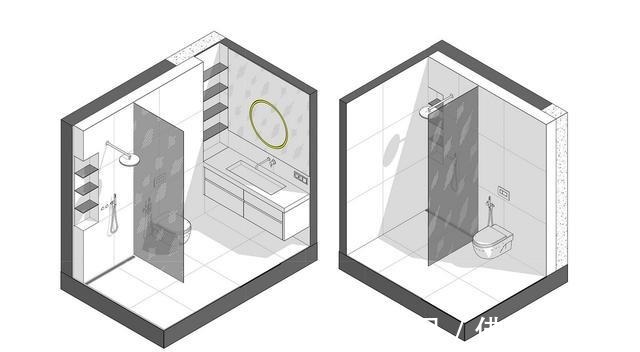 餐厨|现代两居,仅以黑灰两色,就打造出十足的高级感!