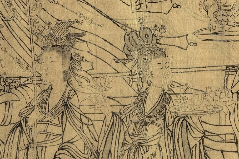 朝元仙仗图#满墙风动的众神,白描人物画范本——武宗元《朝元仙仗图》