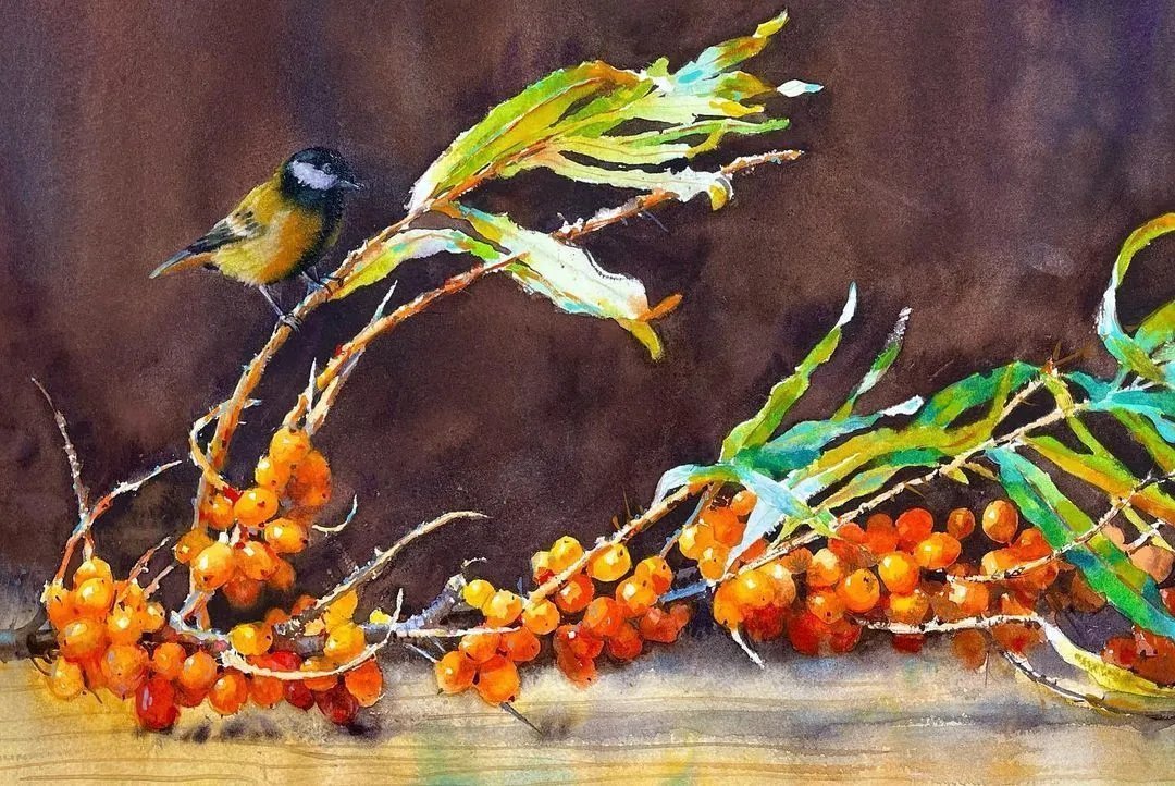 水彩@世界前100名的美女画家,作品深入人心,刚刚画完就被收藏