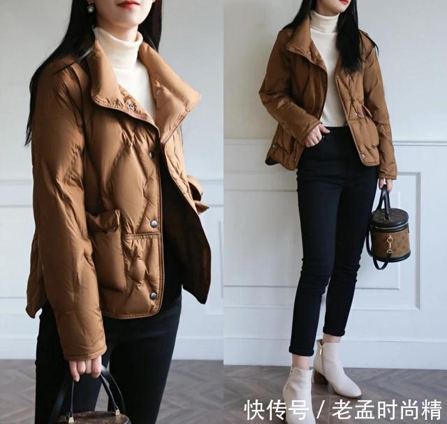 视觉效果|会穿衣服的女人就是有气质!这些大衣、羽绒服搭配,不显胖