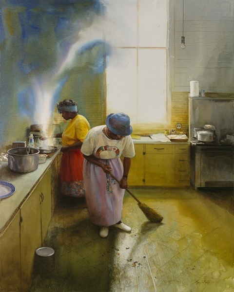 画标$美国水彩人物画家玛丽怀特:一张A4大小的水彩画标上万美元