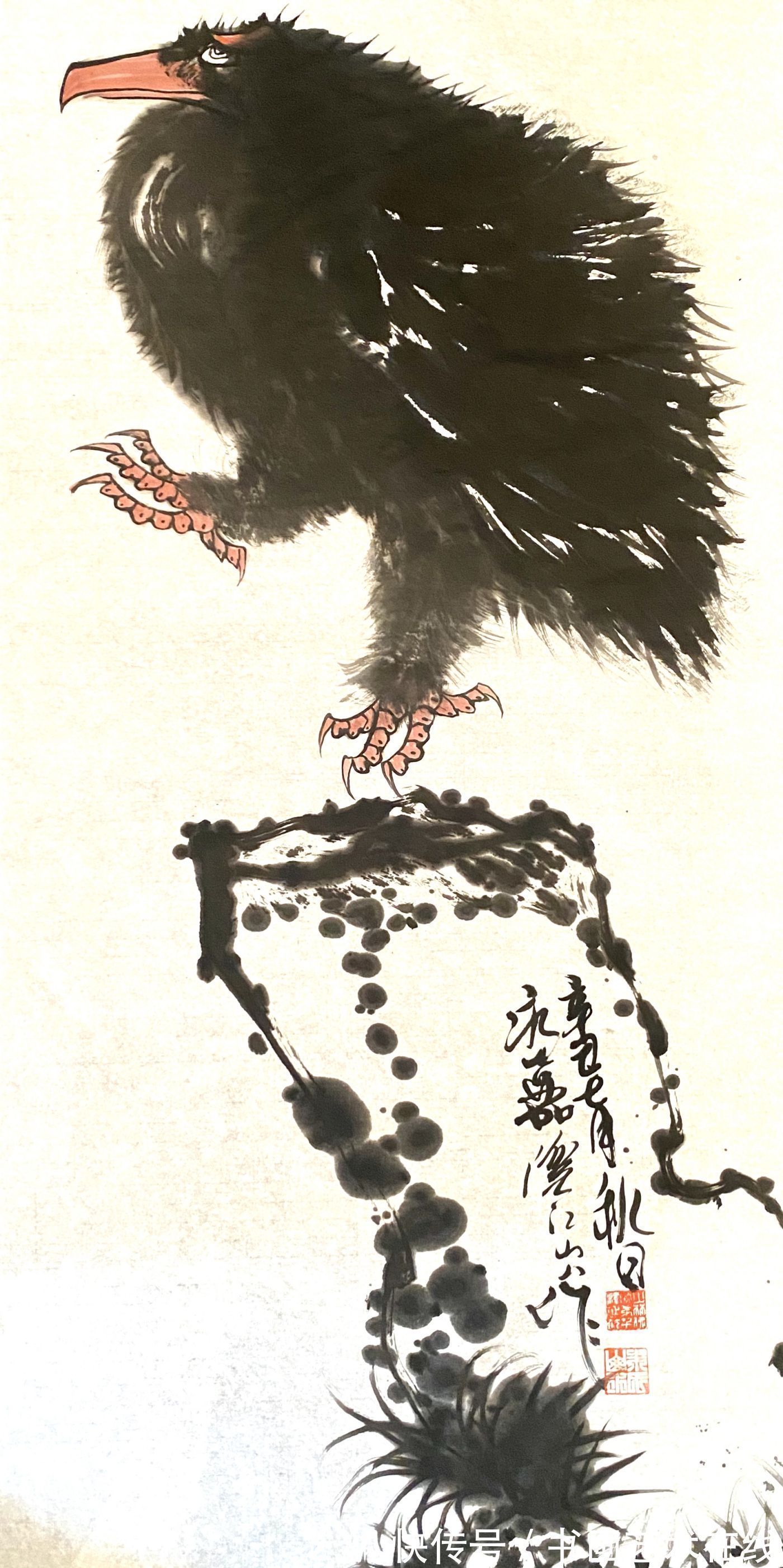 国画家#国画家、画鹰大家、指墨画艺术大师朱祖国——从未停止过对艺术的追求与探索