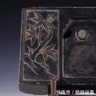 松竹$旧藏【老端石 松竹 文房砚台】