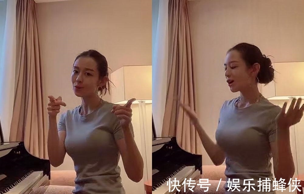 穿搭|吉娜纯素颜弹钢琴，穿灰色T恤侧颜太美，难怪郎朗舍得送DR钻戒