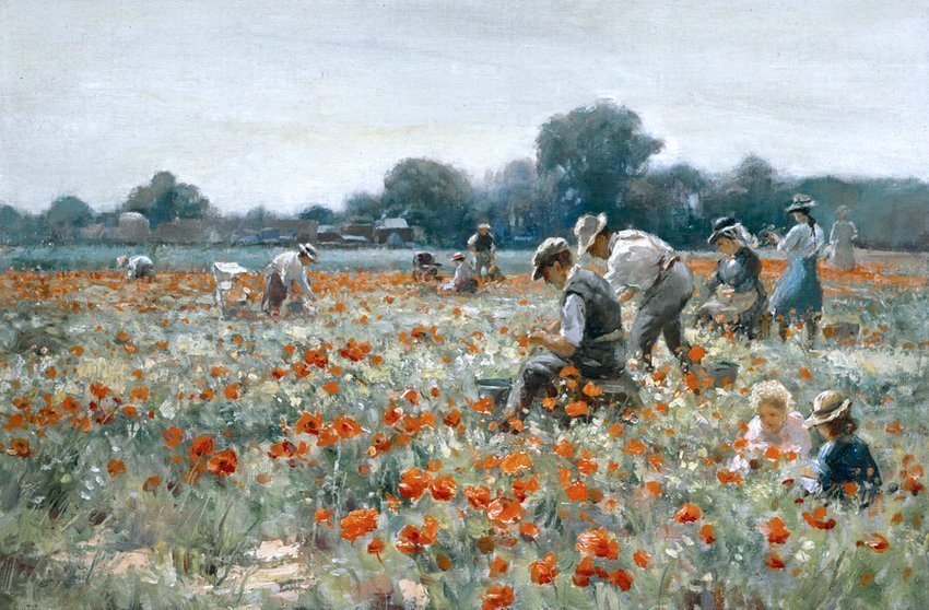 洛克#英国画家威廉·凯·布莱克洛克自然视野和乡村生活的女性人物油画作品欣赏