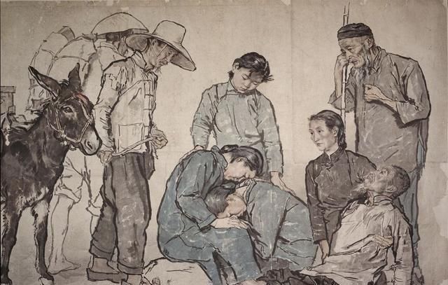 蒋兆和$600年前的《流民图》,和蒋兆和的一样精彩,比齐白石还画得好