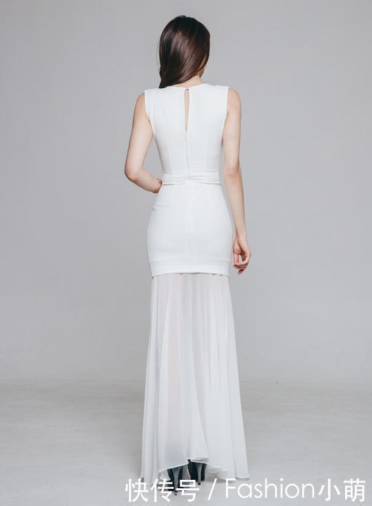 十足|朴正允V领拼接网纱连衣裙,挡不住的时尚气质让你仙气十足