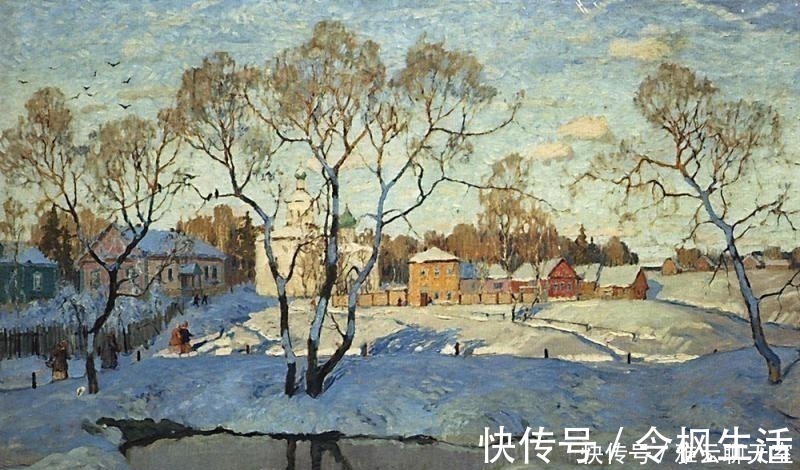 油画$俄罗斯印象派画家，康斯坦丁诺维奇加勒巴多夫，油画作品欣赏