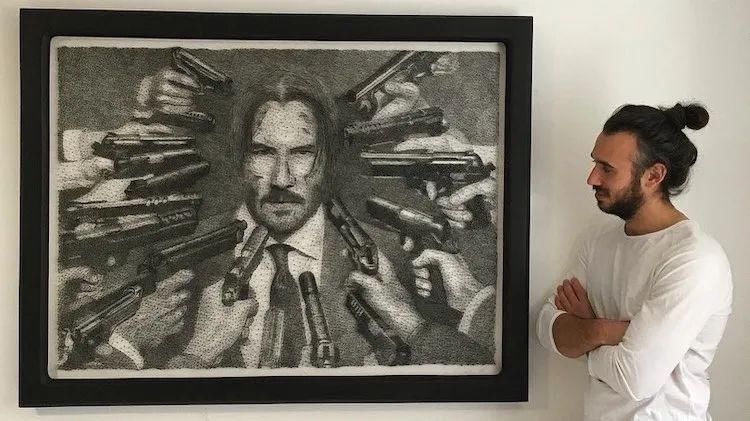 艺术家@他的素描画,乍看没什么特别之处,放大看细节服气了