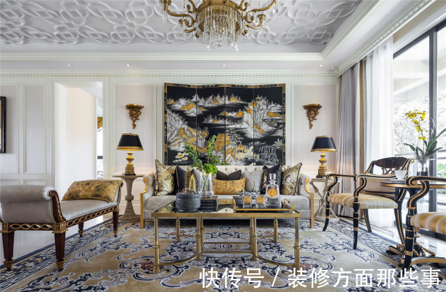 装修|110平欧式三居室,实力诠释“居无石不雅”的豪华大气感