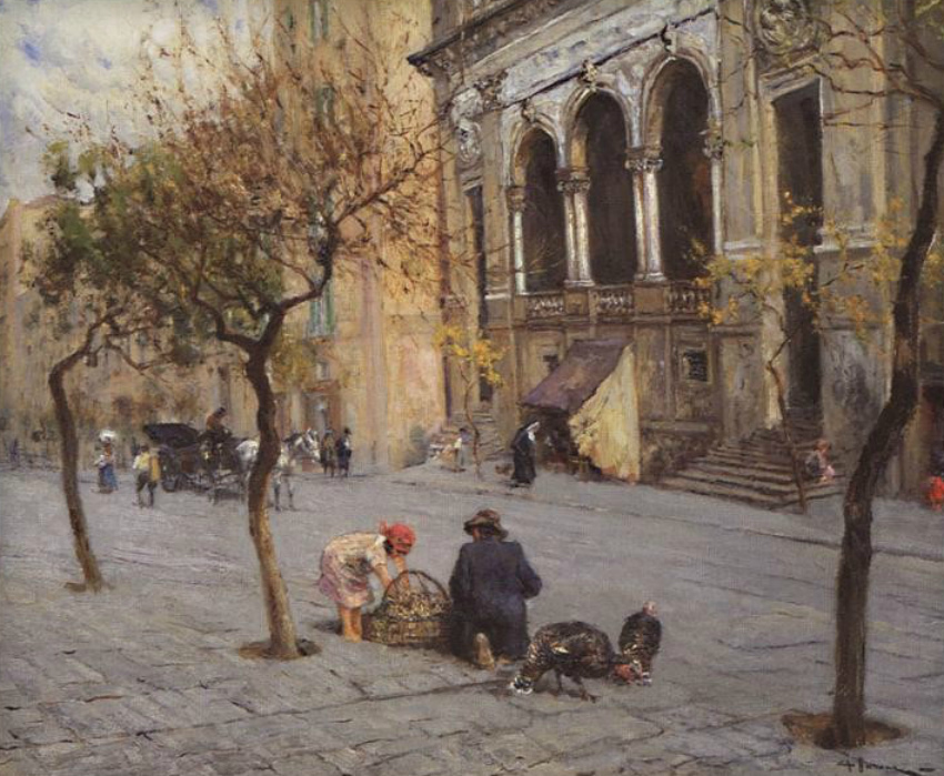 安托万!法国画家亨利·查尔斯·安托万·男爵嬉闹的生活人物油画