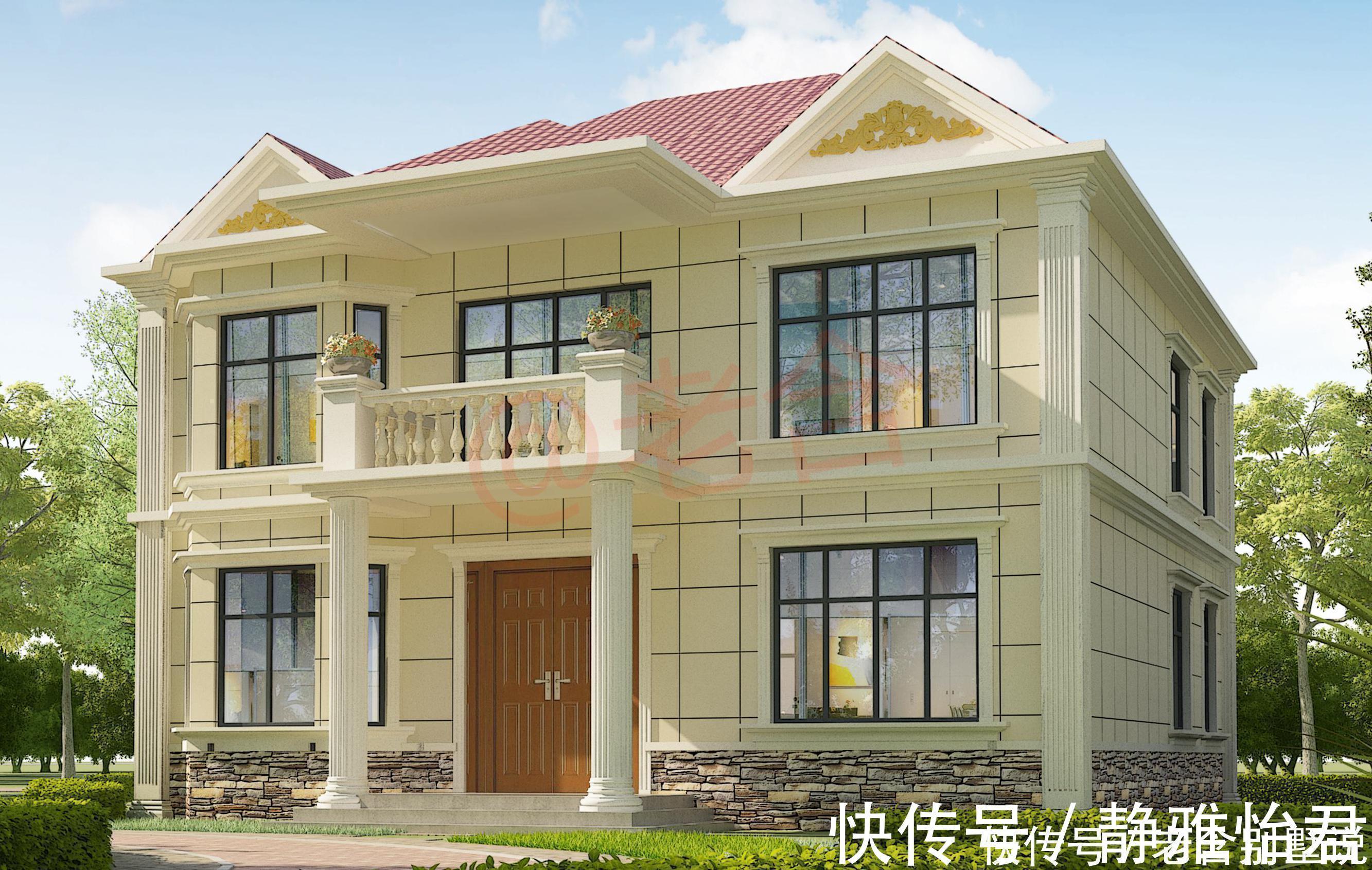 开间|3套秀美大气的二层农村自建房别墅，其中第2套盖的人“最多”