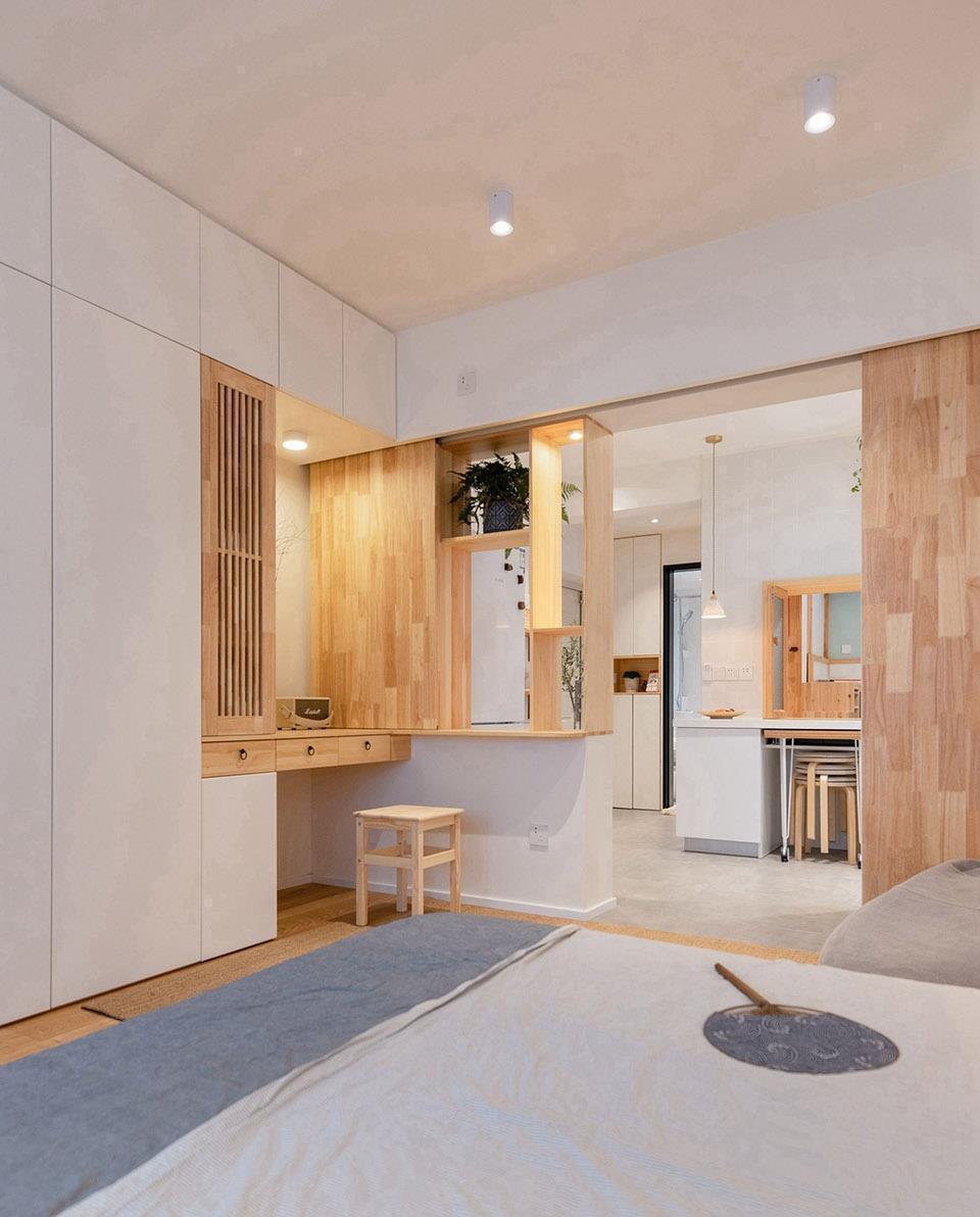 空间|45㎡小户型学区房,爆改后“小中见大”,整个家被一眼望穿