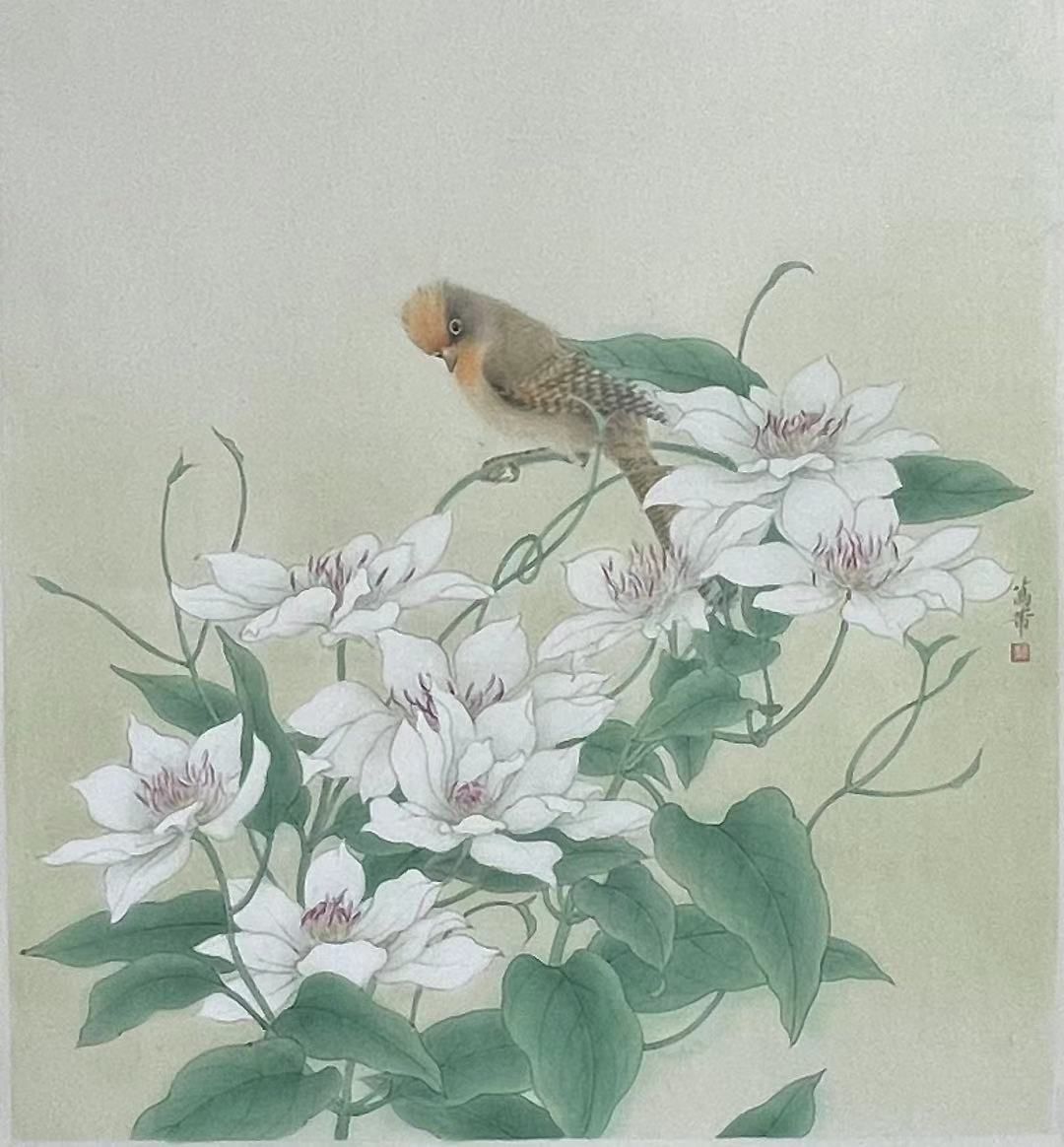 花鸟画|十年,这位上海画家画了100幅花鸟图,与花博会的鸟语花香交相辉映