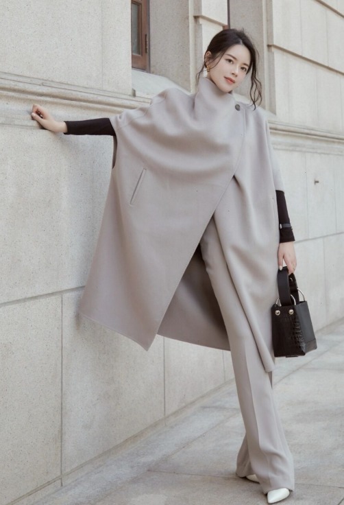 西装裤 “斗篷大衣”真的太好穿了,百搭遮肉又撩人,不入手就out了!