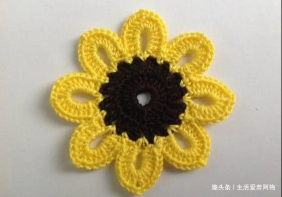 毛线钩针编织向日葵合集，DIY手工编织附图解教程