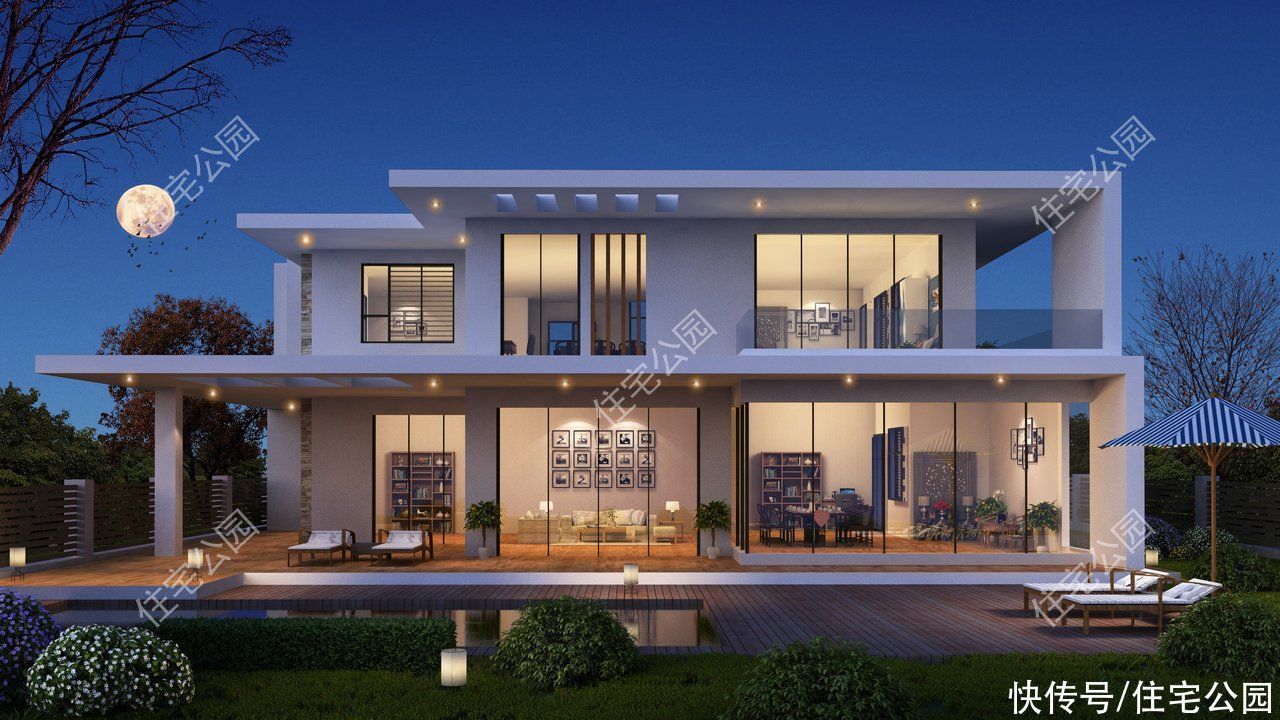 平面|分享10套带落地窗的别墅图，农村房子这么建，谁还稀罕去城里？