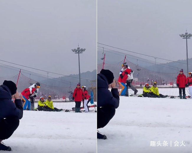 |撒贝宁尼格买提雪地打闹！一脚踹屁股太搞笑，抱头用膝盖顶其肚子