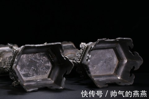 锡质&清代锡质烛台一对 、