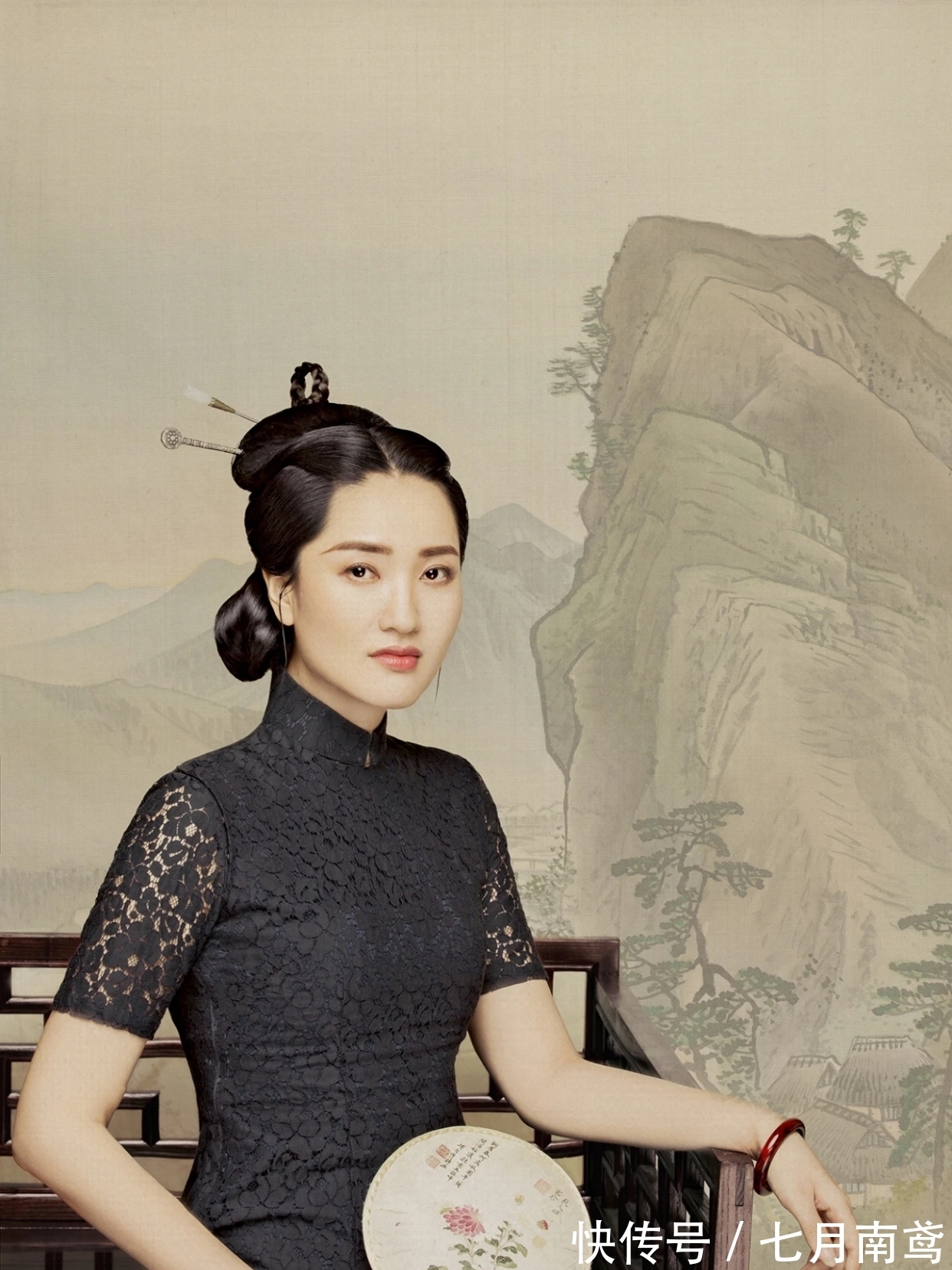 中国佛教|字与画的结合会产生什么样的意境?看这位女画家的山水画