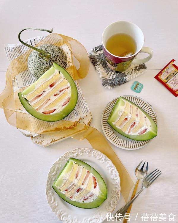 玉米油|无需烤箱无需裱花,香甜细腻的冰蜜瓜蛋糕,手残党也能轻松完成