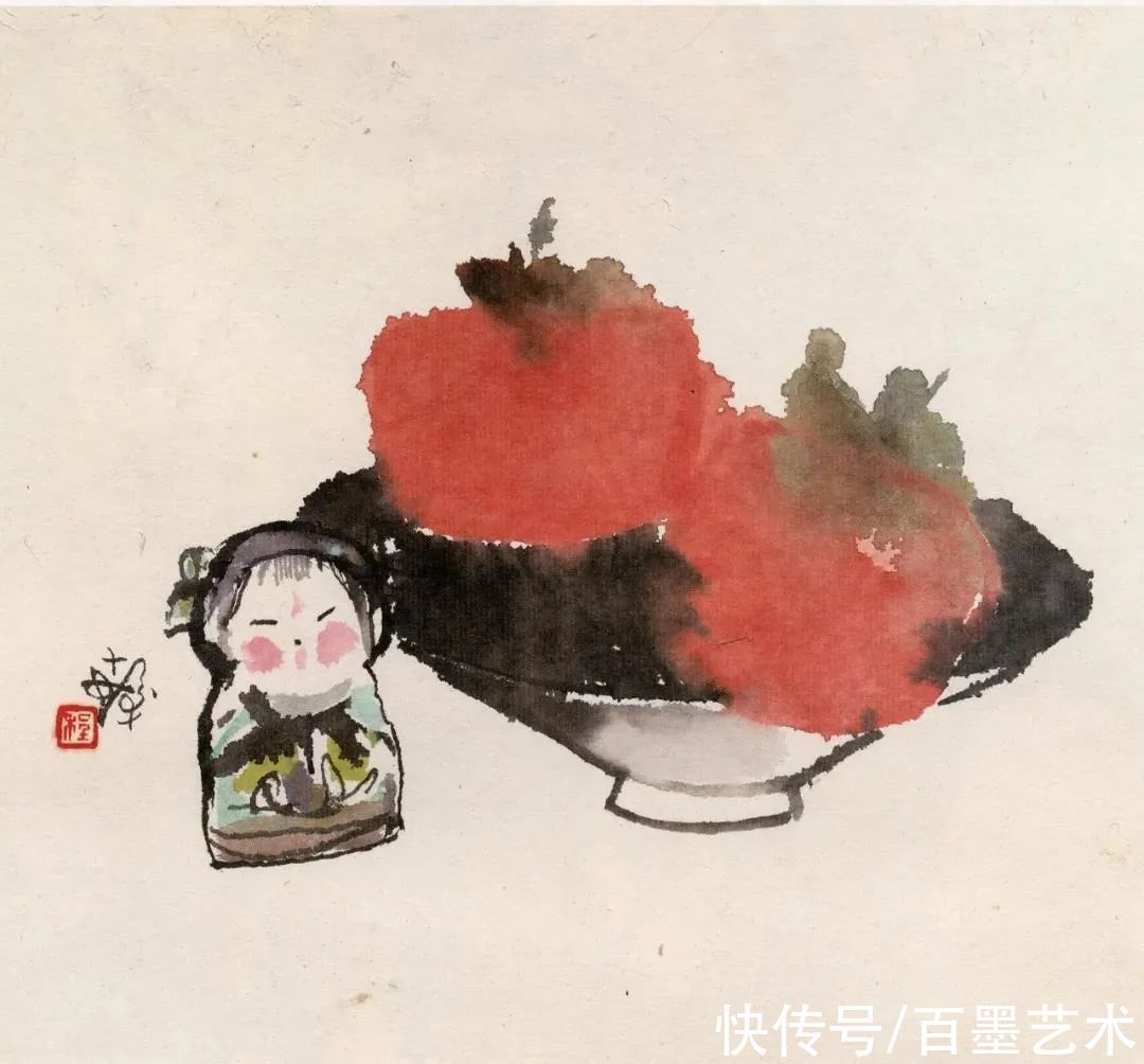 汪大文|程十发送女弟子四组册页,隐藏了四十年的精彩