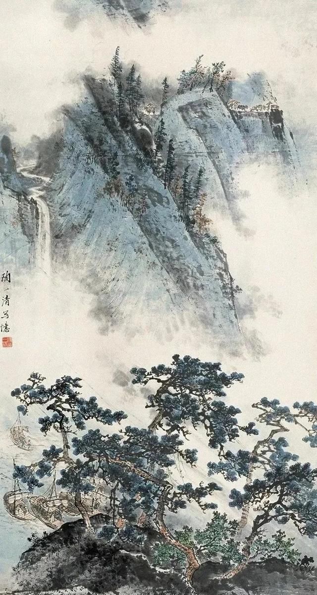 意象@“天人合一”的山水画,“树”为常见意象,如何入笔可显层次