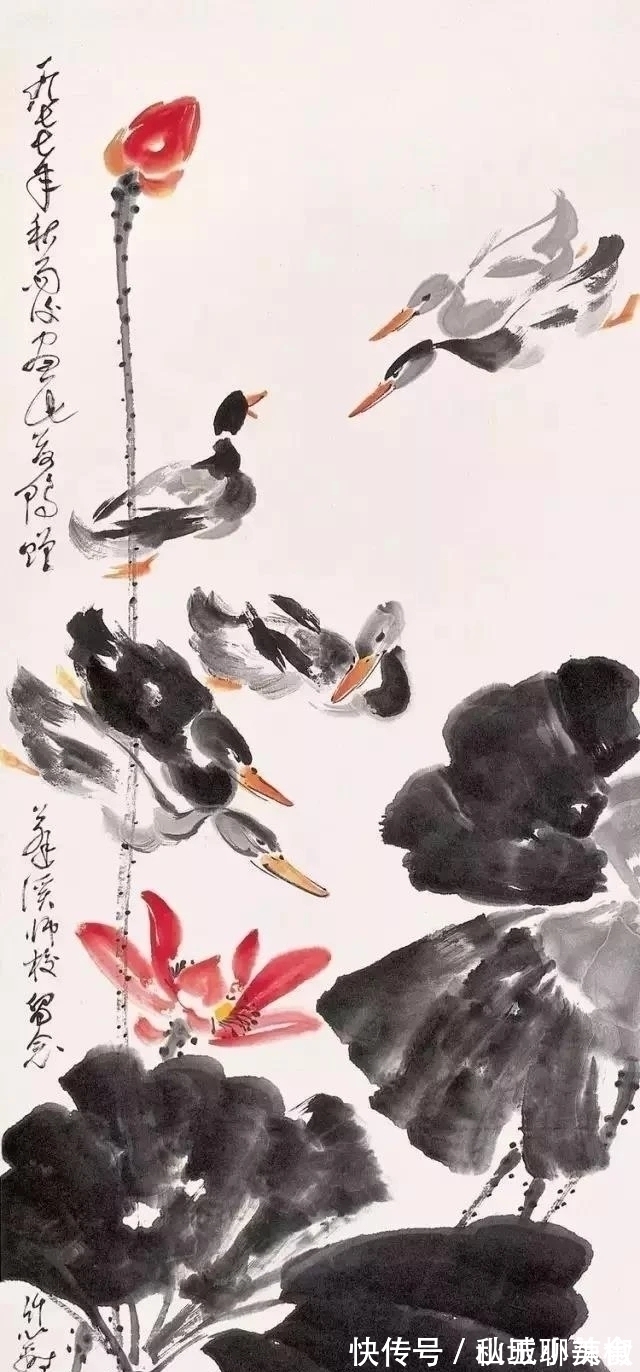 花鸟画@如果画画有“王”,他便是现代画鸭的一代“鸭王”|孙竹篱花鸟画