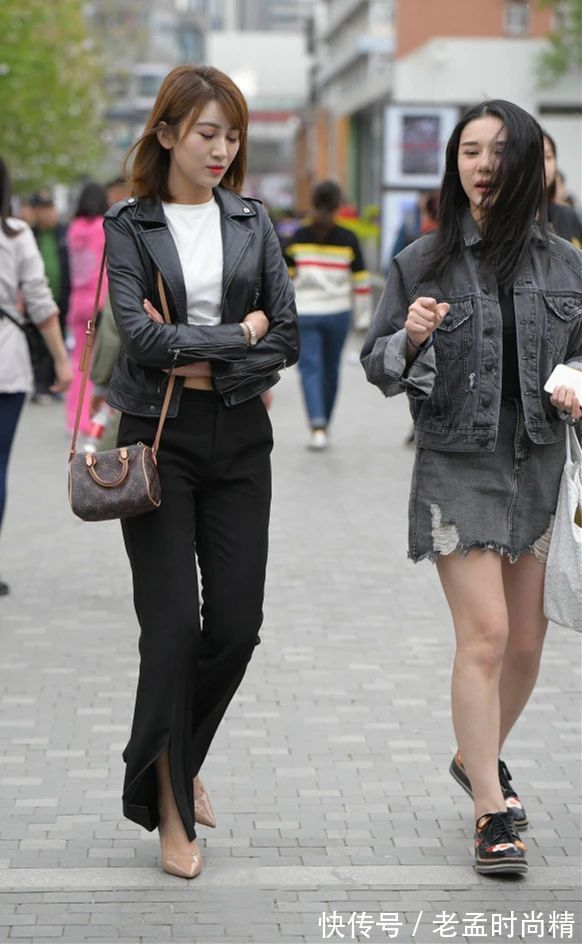 街拍|街拍:穿黑色长裤的时尚女生