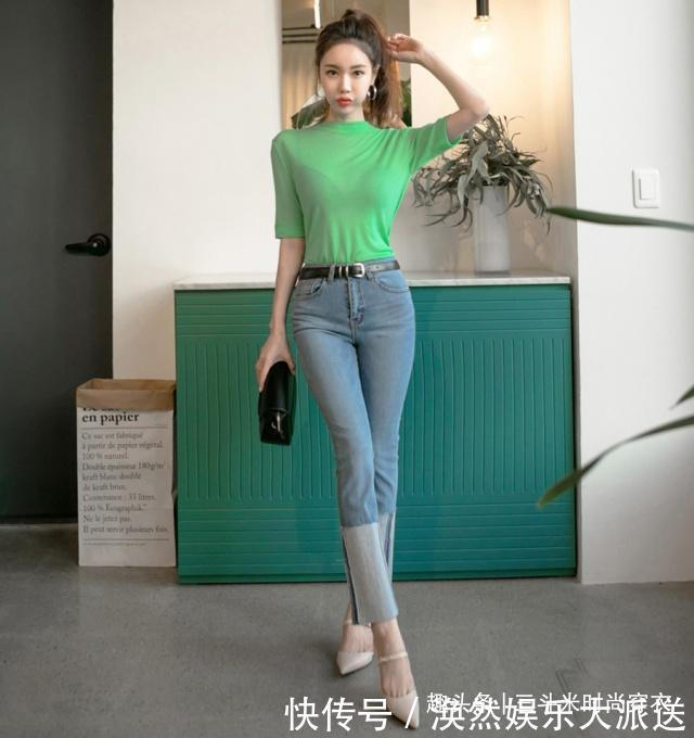 牛仔裤青春有个性，女性气质美曲线完美，轻松穿出不一样的美！