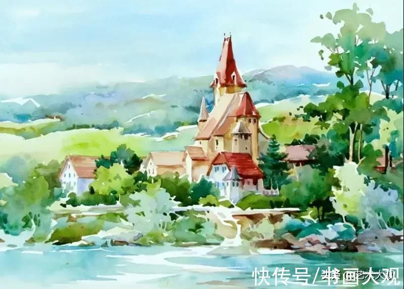 手绘#充满阳光的色彩温暖而亮丽|水彩手绘作品欣赏