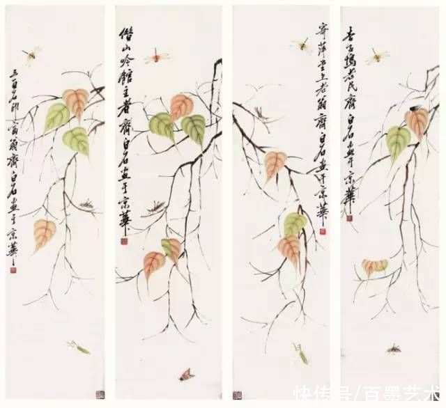 蝴蝶|齐白石草虫图200张,他把草虫画活了