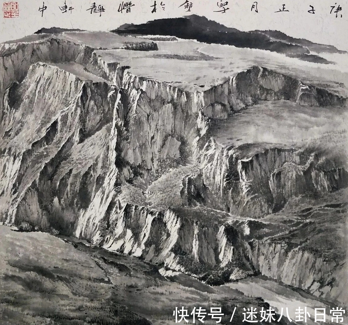 画家!一位青年画家的山水画很写实,有韵有境,不输西方风景画!