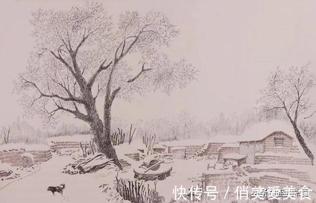 中学|他是八零后中学老师,用钢笔画出逼真雪景,连外国人都被迷住了