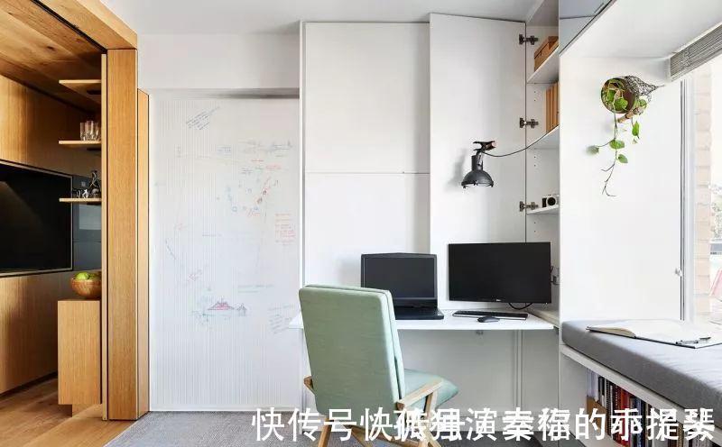 柜门|35㎡迷你小宅,定制柜解决全屋收纳,还有隐形餐桌!