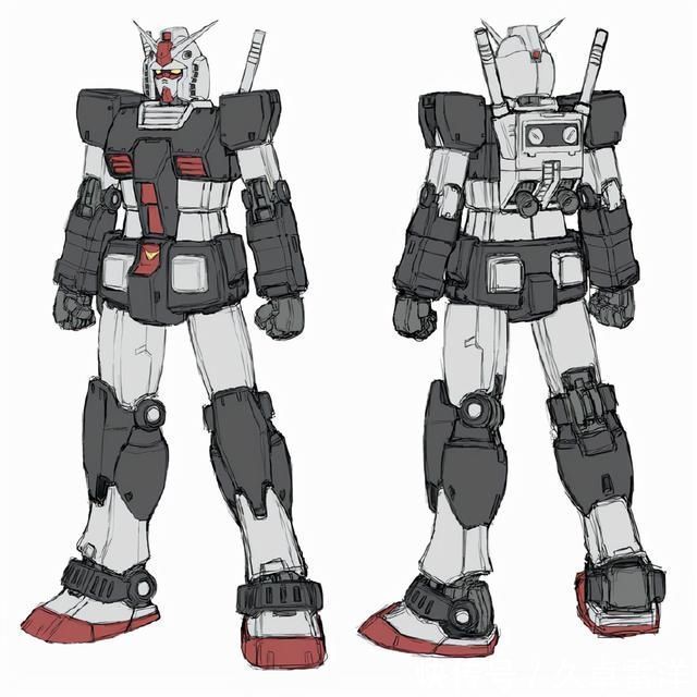画稿|机动战士高达多种配色,78高达、钢加农、吉姆画稿