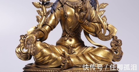 铜鎏金&清代,铜鎏金绿度母坐像
