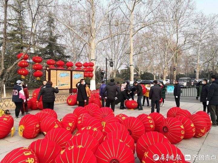 两万多盏大红灯笼高高挂！济南天下第一泉风景区喜气洋洋迎新春