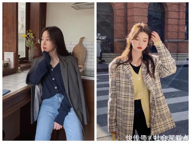  长袖T恤|外套+针织衫，外套+连衣裙，秋冬这么穿时髦又好看