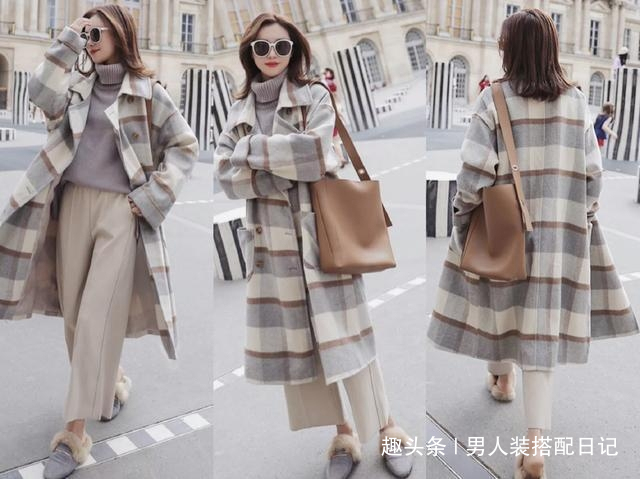 毛呢 毛呢大衣+阔腿裤,秋冬这样穿最流行,谁穿谁显瘦!