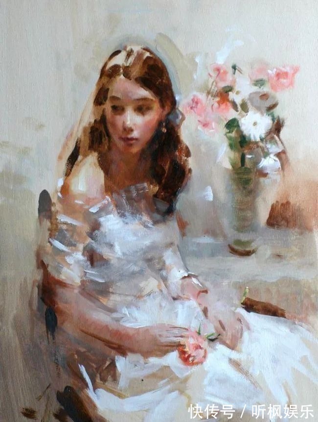 瓦伦西亚$西班牙艺术家尼迪亚笔下的女人,美得像花一样尽情地绽放
