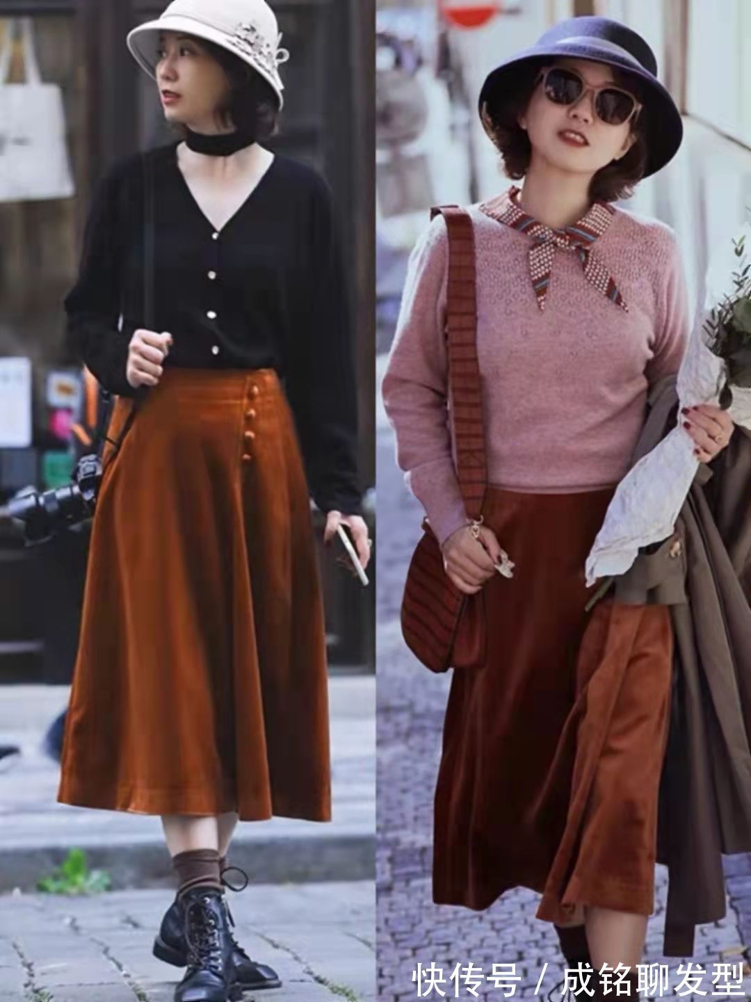 裙装|50岁+的冬装搭配模板,真实自然接地气,普通人也能穿出高级感