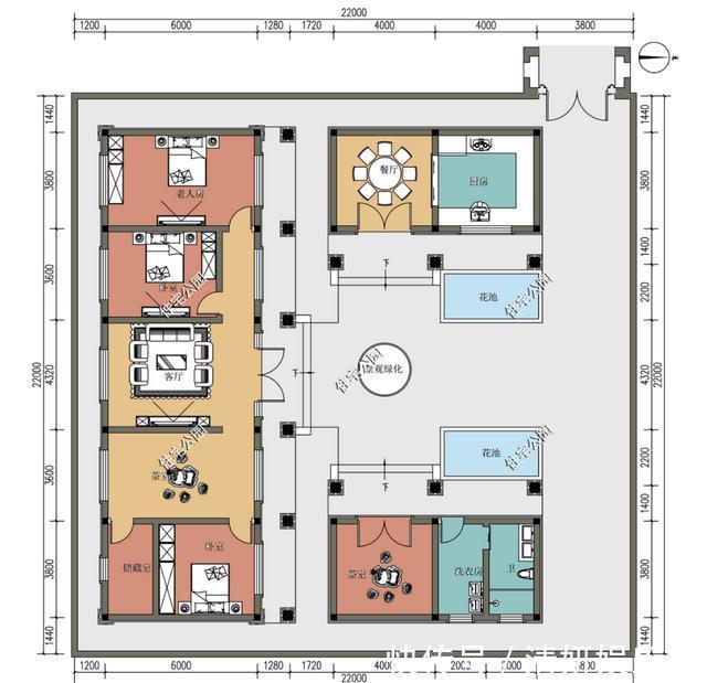 平面|2021年农村建房子,推荐这15套中式小院,造价便宜还实用