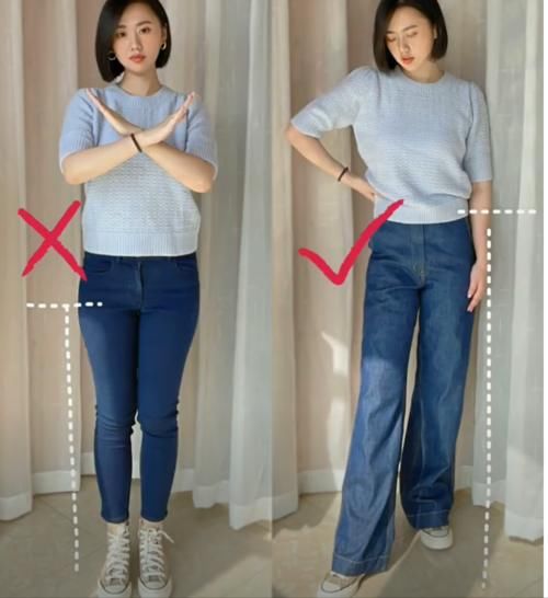 收起阔腿裤吧！现在腿短、腿粗的女人流行穿高筒裤，气质显高显瘦