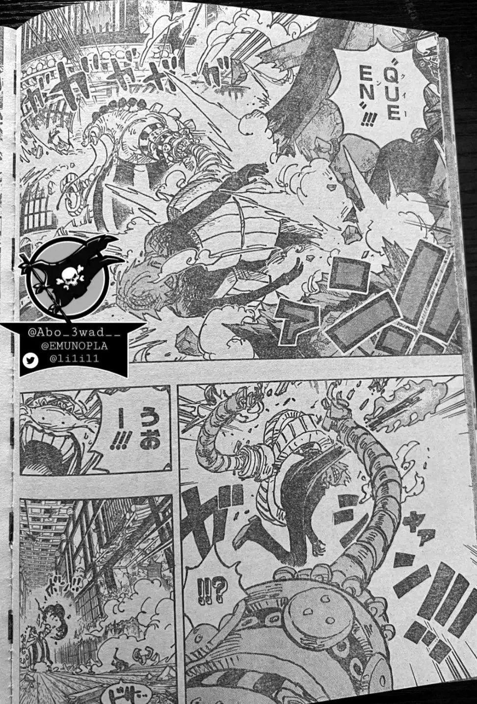 鬼岛|海贼王1034话,山治恶魔风脚升级魔神风脚,全新雷霆和火焰力量暴打奎因