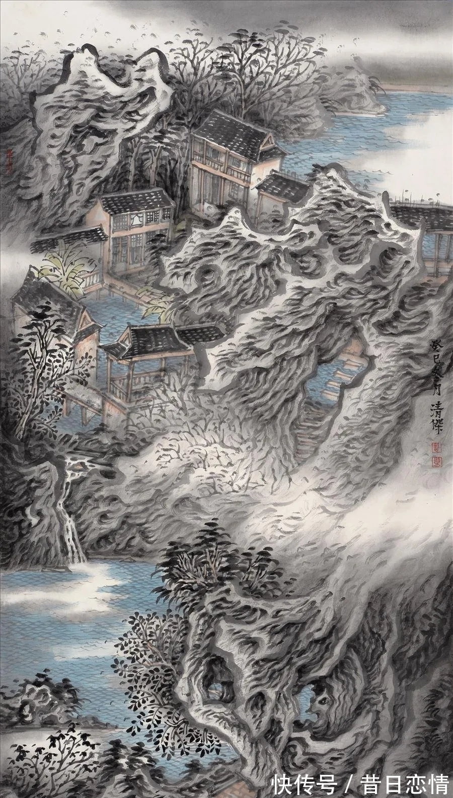 山水画|云飞霞蒸|郭清杰山水画