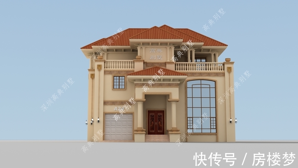 别墅|这款欧式别墅,色彩简约清爽,整体设计感强。