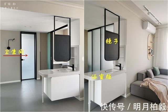 隔断门|这叫有远见,卫生间嫌小将浴室柜外移,小户型干湿分离、干净清爽