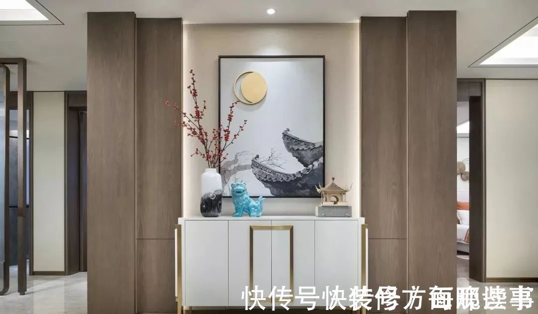 装修设计|150平新中式装修设计,一进玄关就被迷住了,清雅客餐厅,更是惊艳!